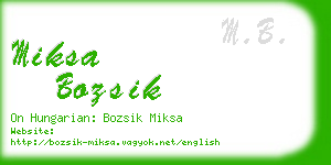 miksa bozsik business card